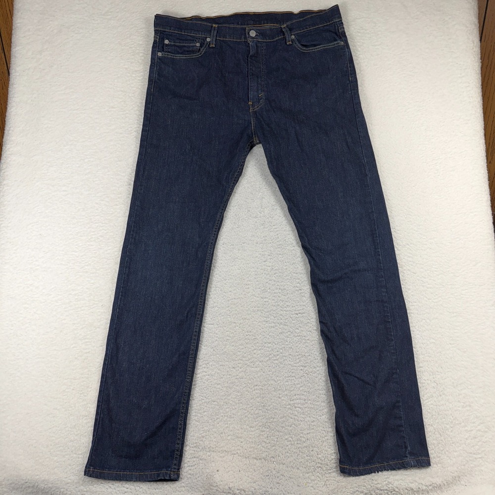 Levi's 513 Men Jeans 38x34 Med Blue Denim Slim Straight Flex Work Casual Red tab